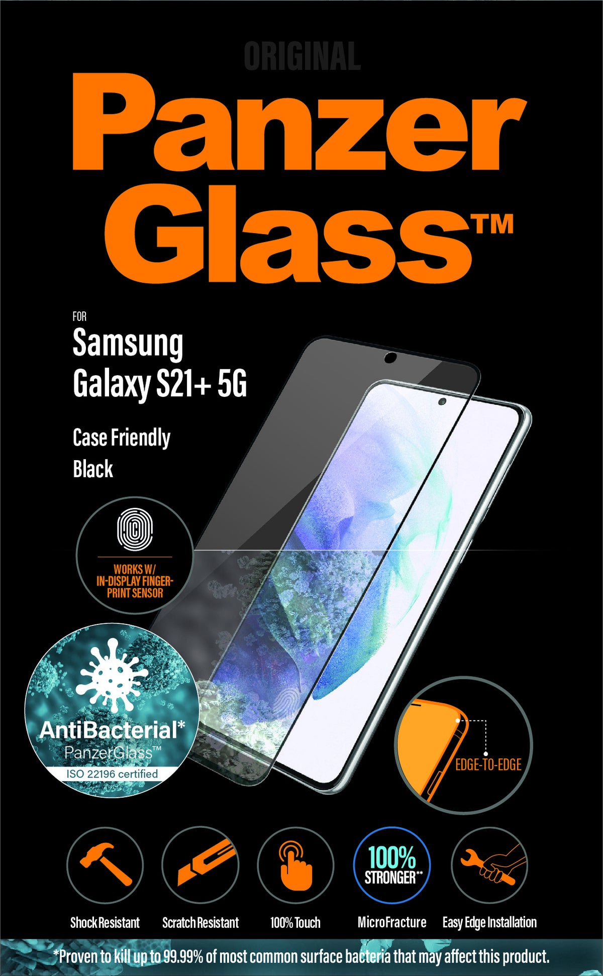 PanzerGlass Protection d'écran pour Samsung Galaxy S21+ 5G, Verre Trempé Transparent, 1 pièce