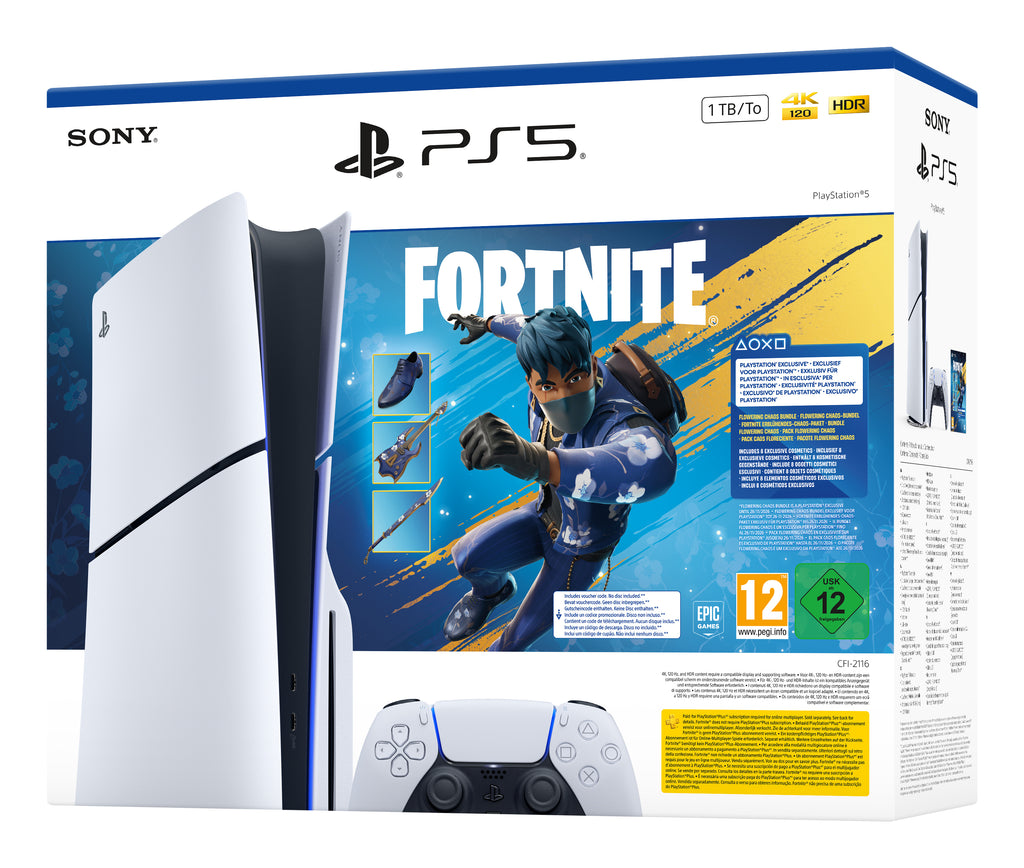 Sony PlayStation 5 - Fortnite Flowering Chaos Bundle 1,02 To Wi-Fi, Blanc