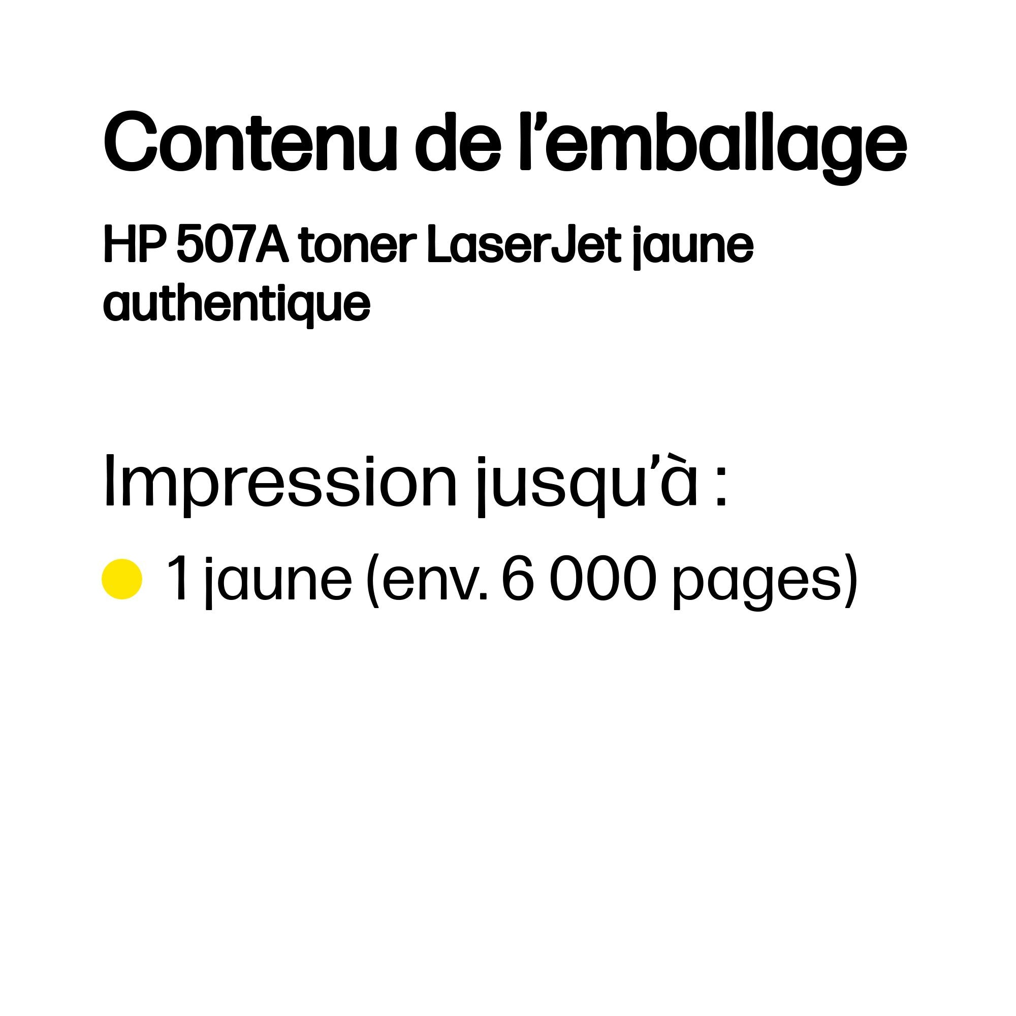 HP 507A toner LaserJet jaune authentique