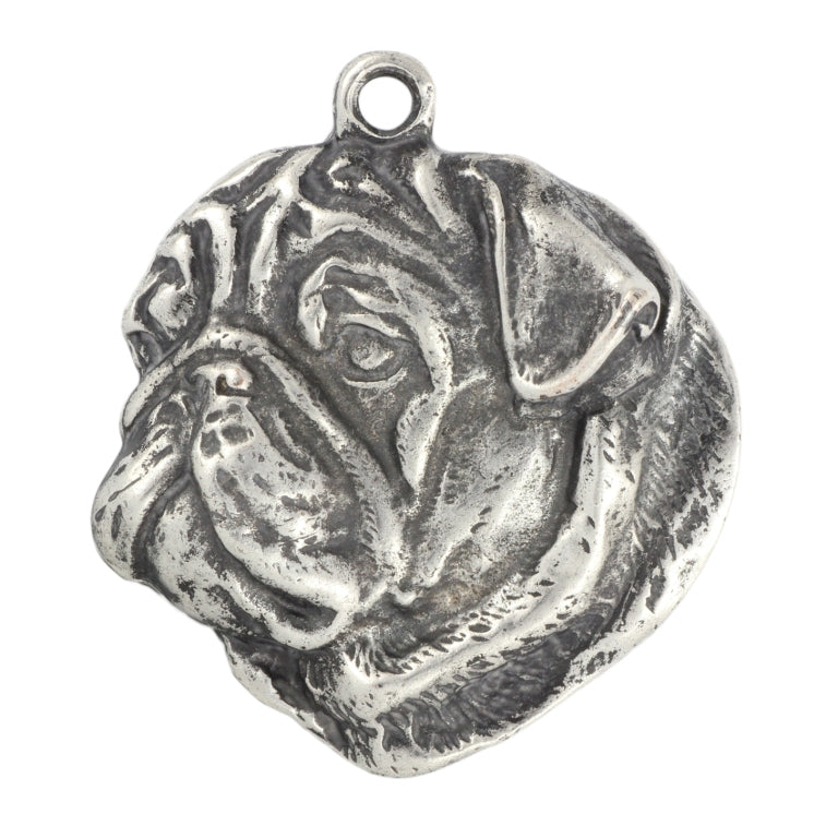 Pug I - Dog necklace in gift box, silver-plated locket for dog fan, striking pendant by Art-Dog brand