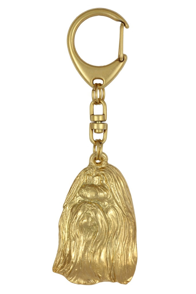 Shih Tzu, Chrysanthemum Dog I - keychain and necklace with a dog in a box, high-quality gold-plated product, Art-Dog brand