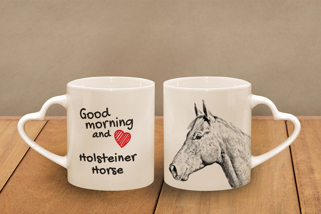 Holsteiner Horse - cup with a horse, a cute cup with a heart-shaped handle, a universal gift from the Art-Dog brand