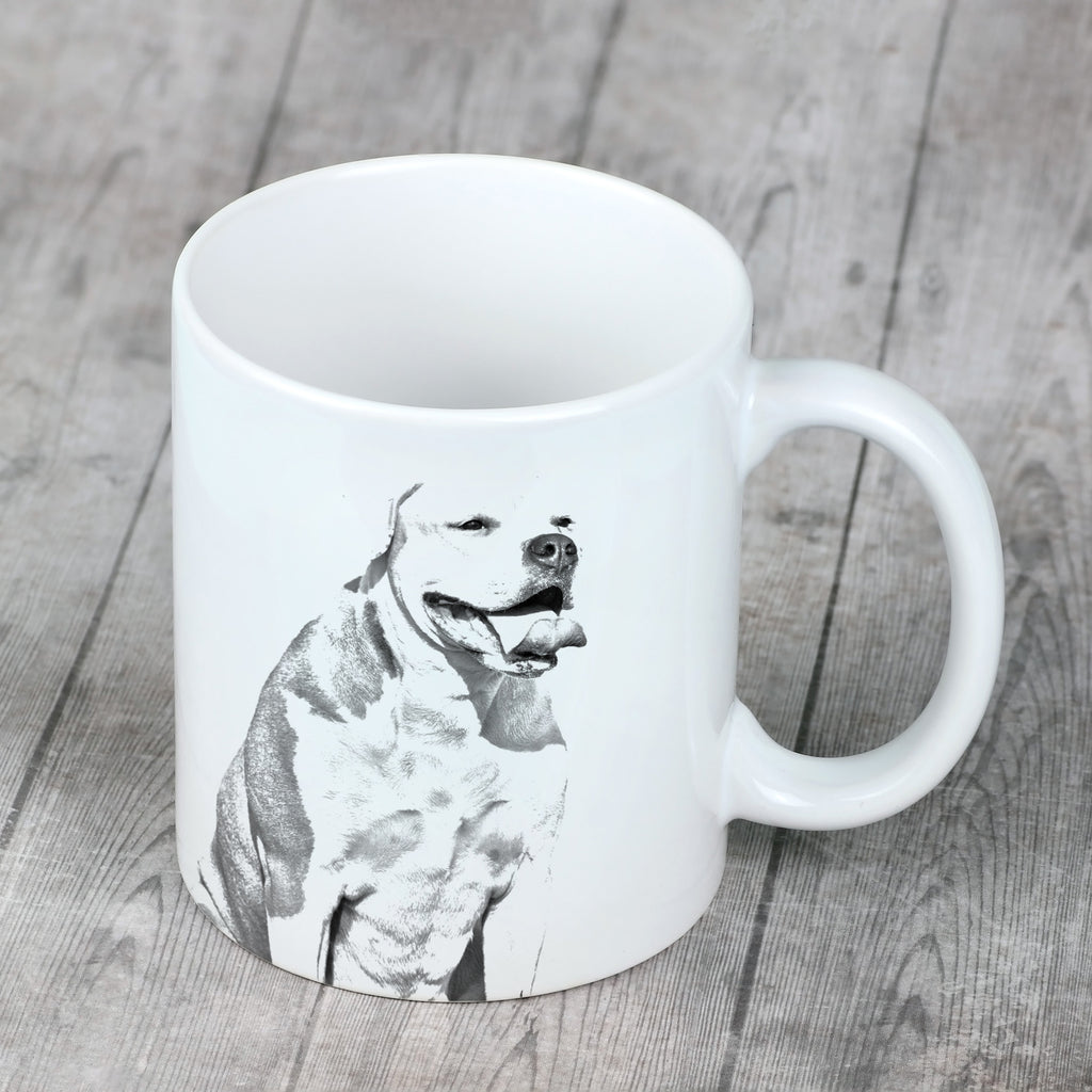American Bulldog, Old Country Bulldog - cup with a dog, cute cup with graphics, a gift with your photo from the Art-Dog brand