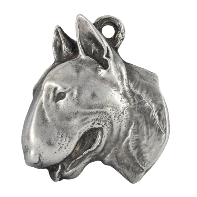 Bull Terrier, Bully II - Dog necklace in gift box, silver-plated locket for dog fan, striking pendant by Art-Dog brand