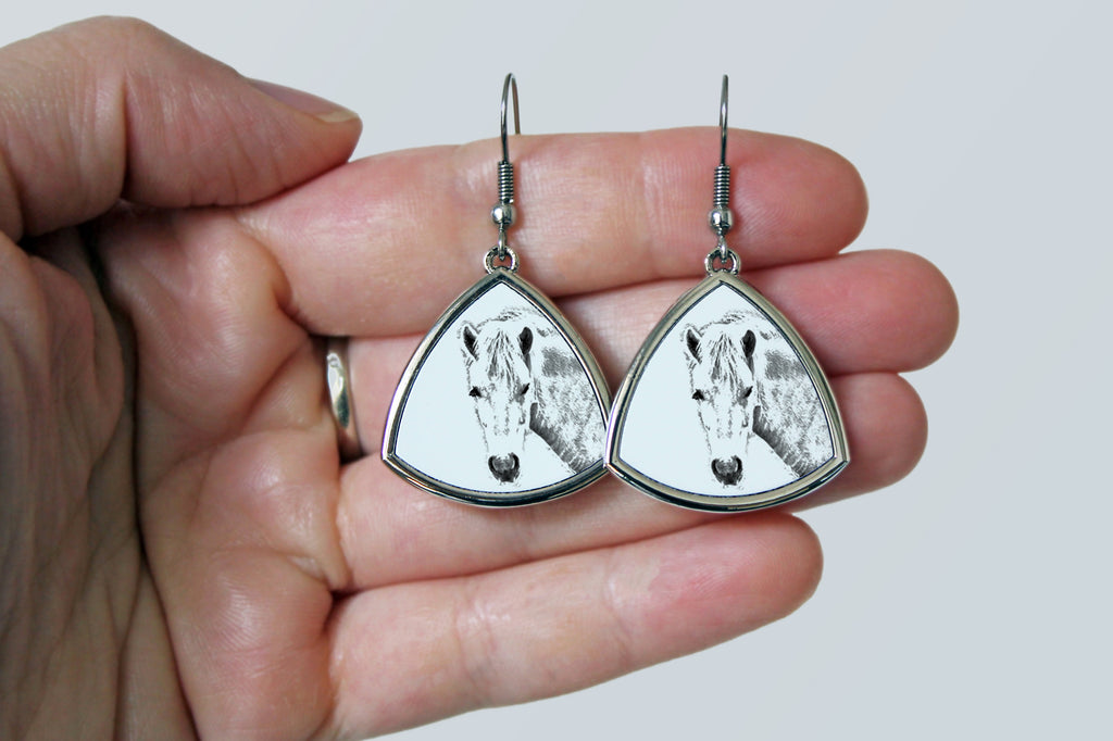Fjord Horse - earrings with a horse, hanging earrings with a picture, personalized jewelry with Art-Dog brand print