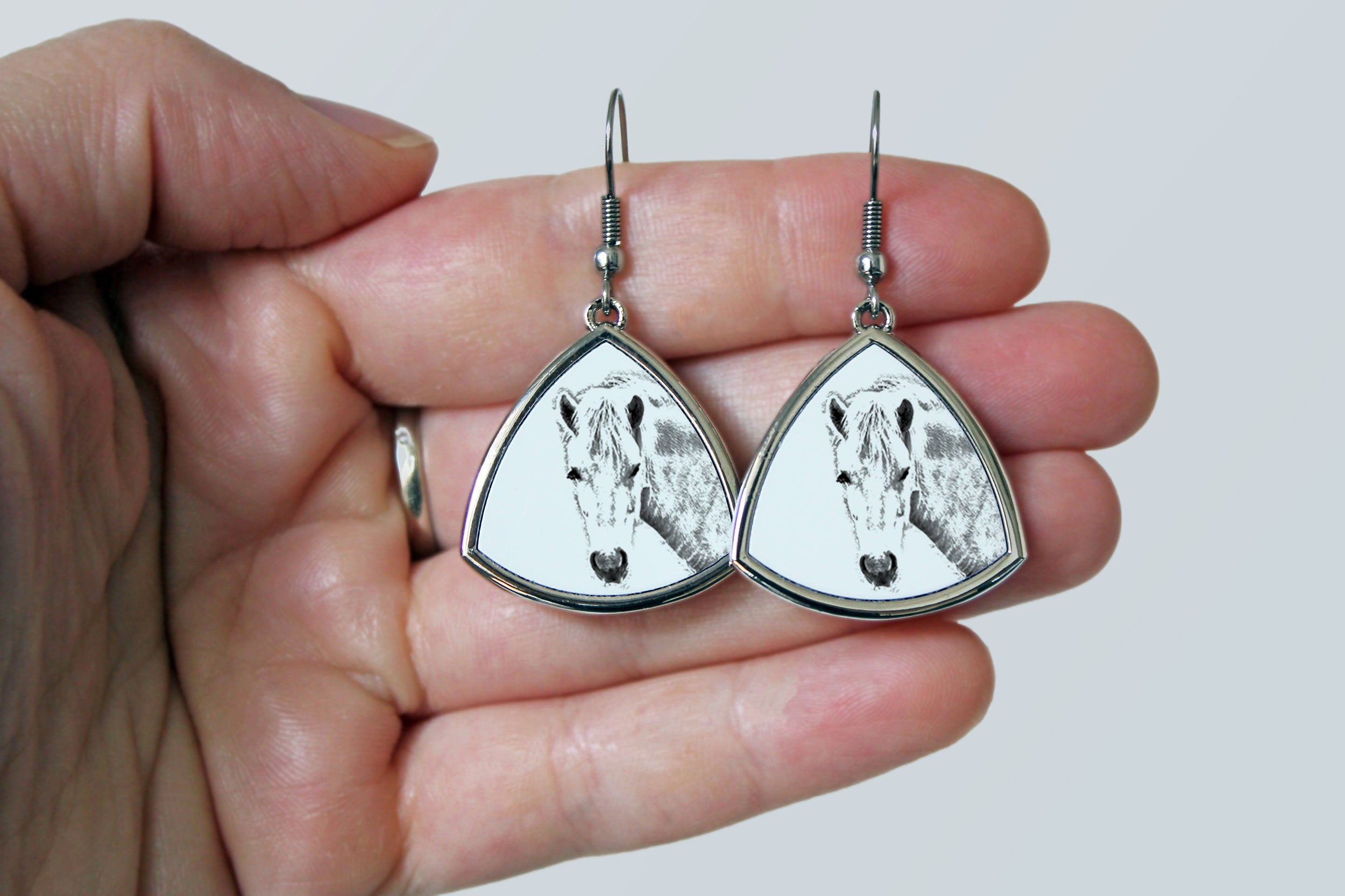 Fjord Horse - earrings with a horse, hanging earrings with a picture, personalized jewelry with Art-Dog brand print