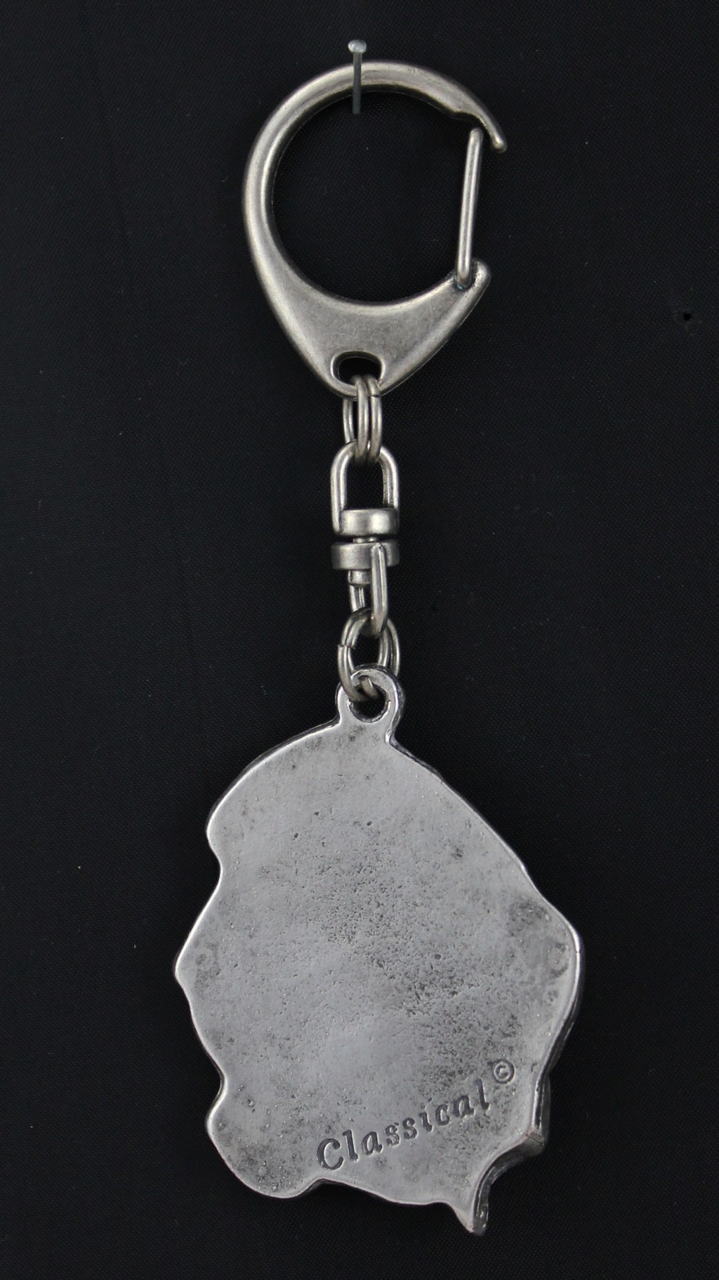 Basset Hound III - Silver-plated key ring with dog, handbag decoration, backpack pendant by Art-Dog brand