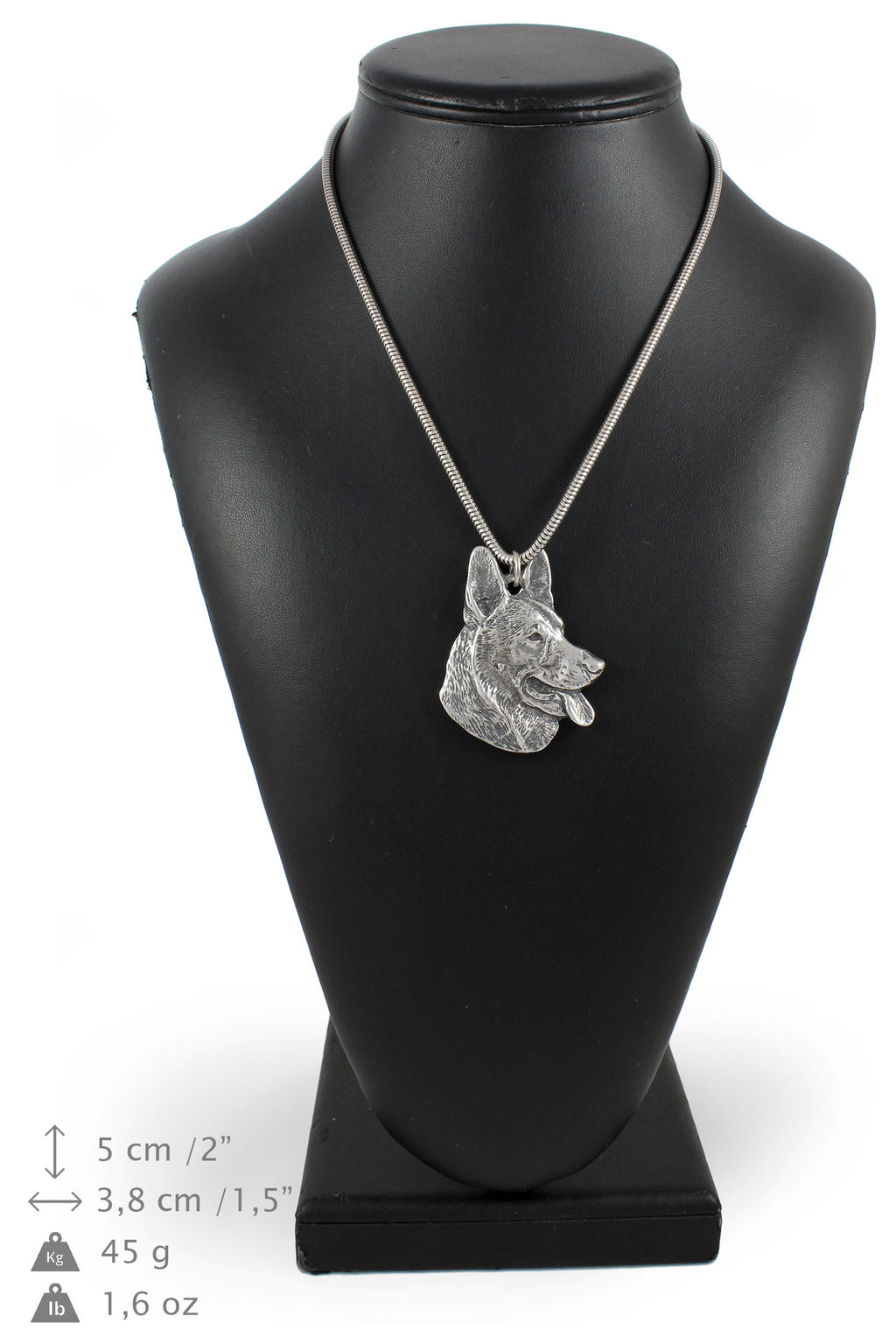 German Shepherd Dog, Alsatian Wolf Dog - Dog necklace, unique jewellery for the dog fan, unique adder pendant by Art-Dog brand