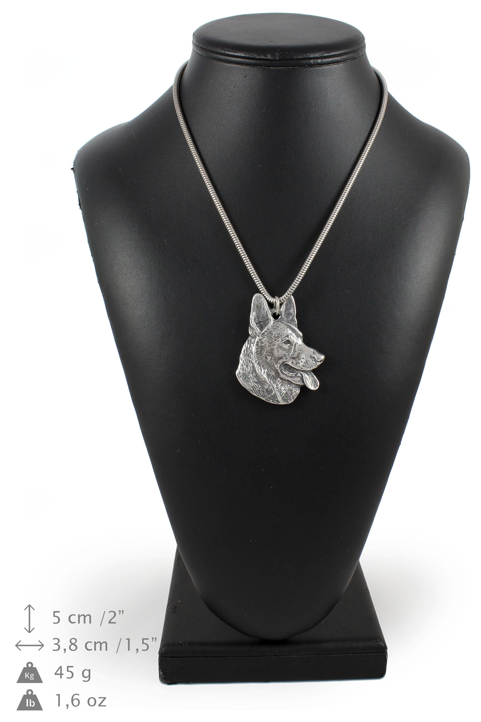 German Shepherd Dog, Alsatian Wolf Dog - Dog necklace, unique jewellery for the dog fan, unique adder pendant by Art-Dog brand