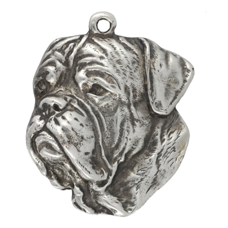 Dogue de Bordeaux, French Mastiff, Bordeauxdog II - Dog necklace in gift box, silver-plated locket for dog fan, striking pendant by Art-Dog brand
