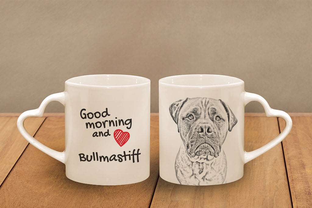 Bullmastiff - cup with a dog, adorable cup with a heart-shaped handle, universal gift from the Art-Dog brand