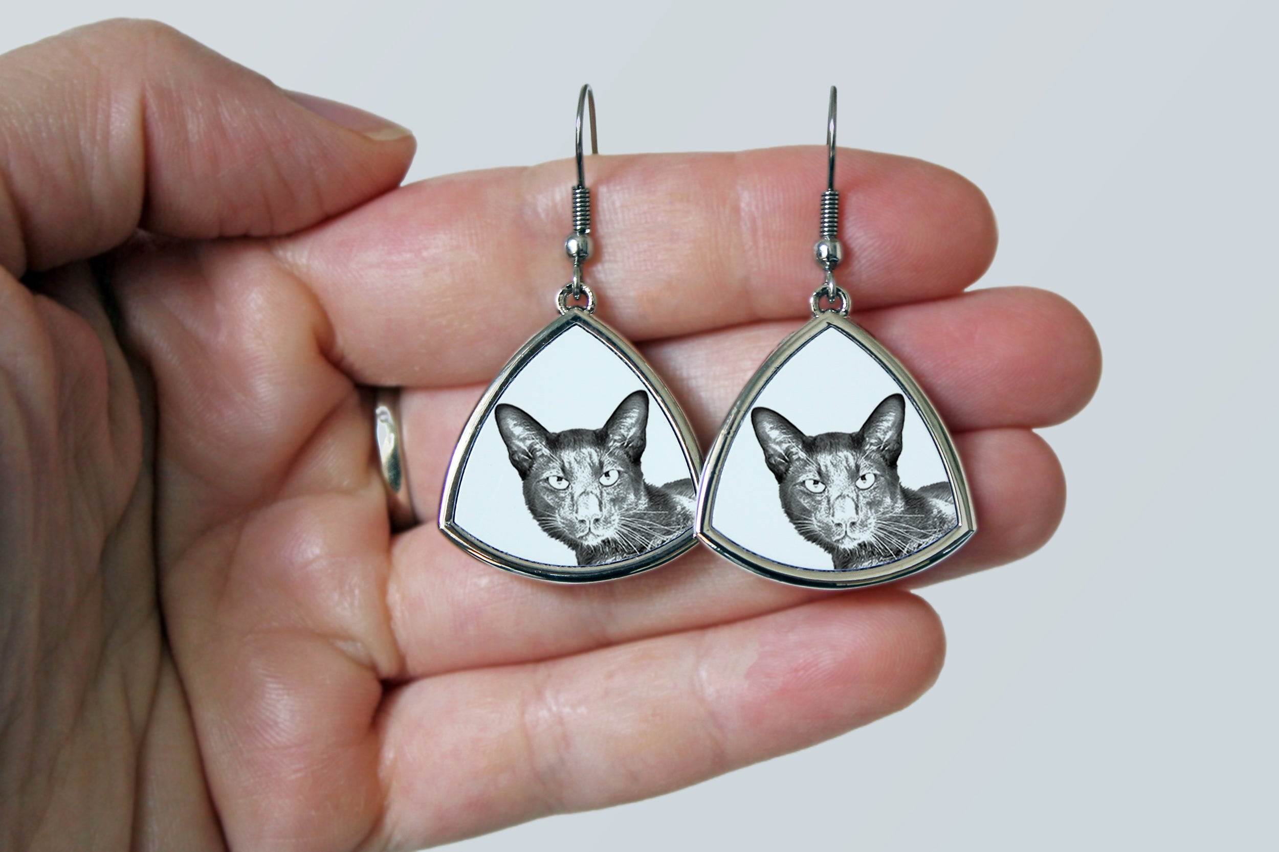 Havana Brown - cat earrings, hanging earrings with a picture, personalized jewelry with Art-Dog brand print.