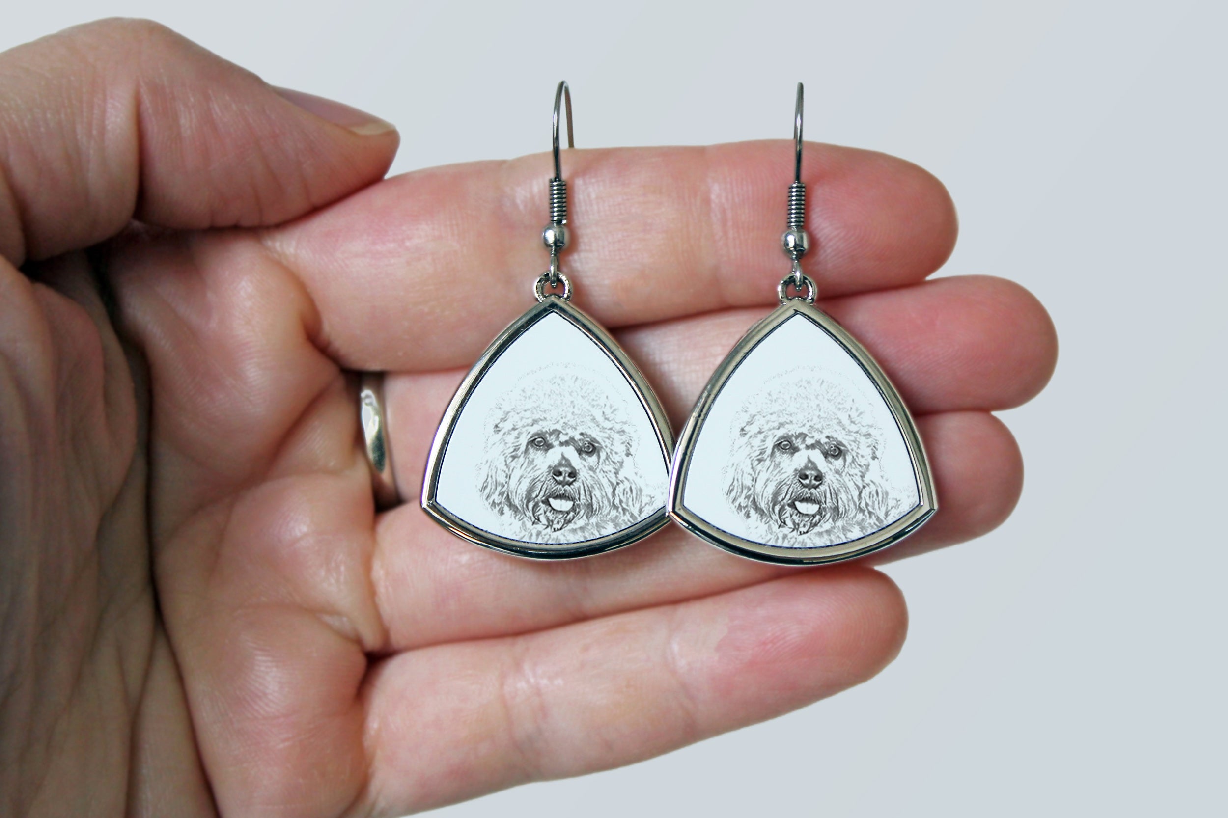Dandie Dinmont Terrier, Hindlee Terrier - dog earrings, hanging earrings with a picture, personalized jewelry with Art-Dog brand print