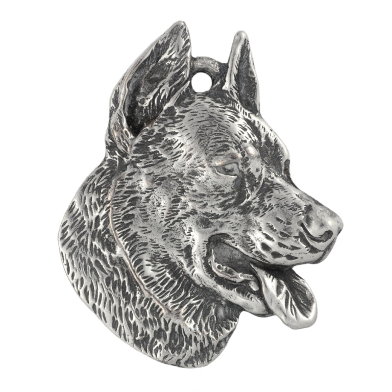 German Shepherd Dog, Alsatian Wolf Dog - Dog necklace in gift box, silver-plated locket for dog fan, striking pendant by Art-Dog brand