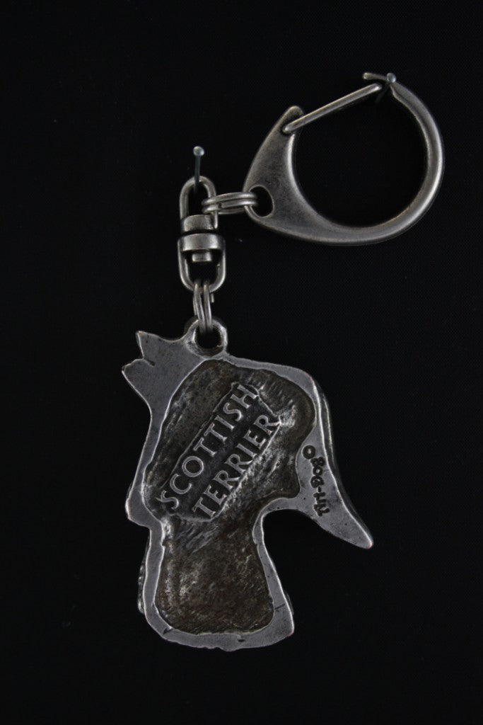 Scottish terrier, Aberdeen Terrier, Scottie, Aberdeenie - Silver-plated key ring with dog, handbag decoration, backpack pendant by Art-Dog brand