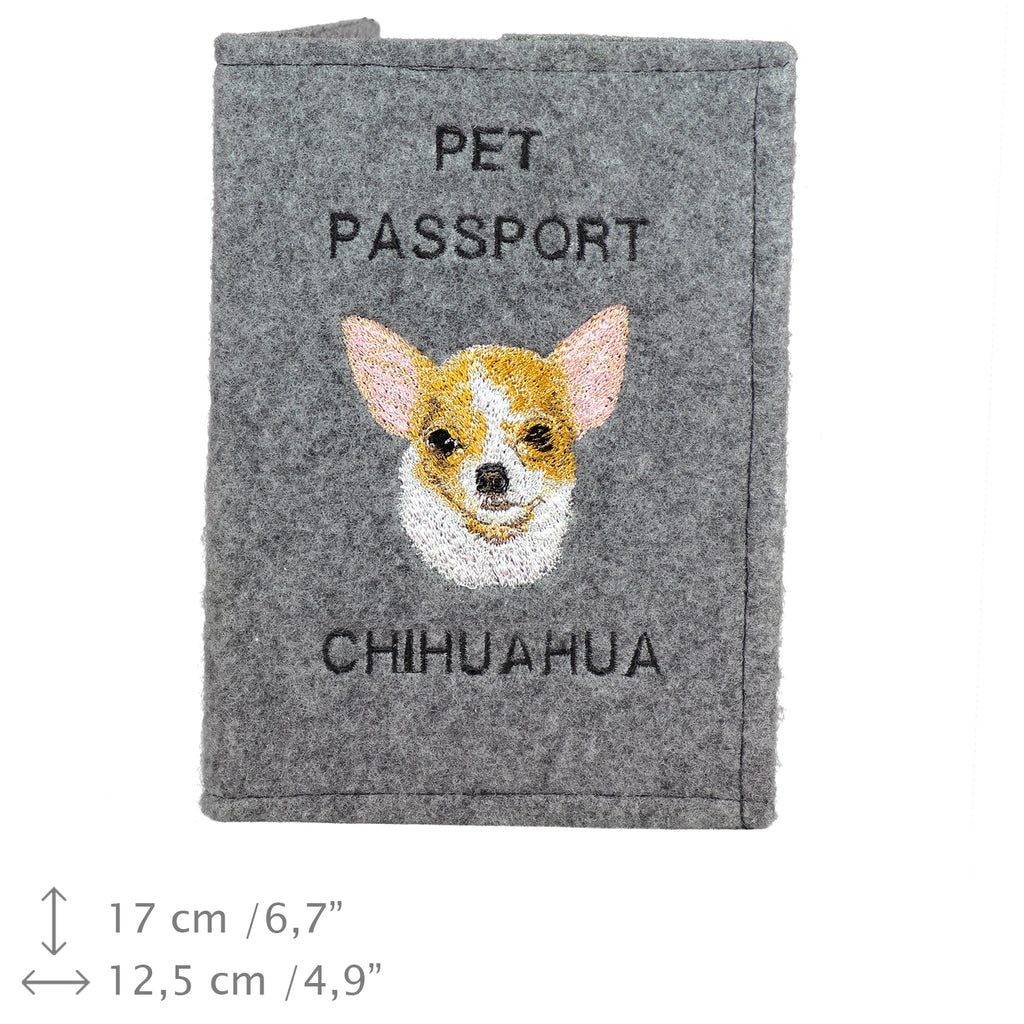 Chihuahua short-haired, Chihuahua smooth - Dog passport case, document case, gift for the traveller from the Art-Dog brand