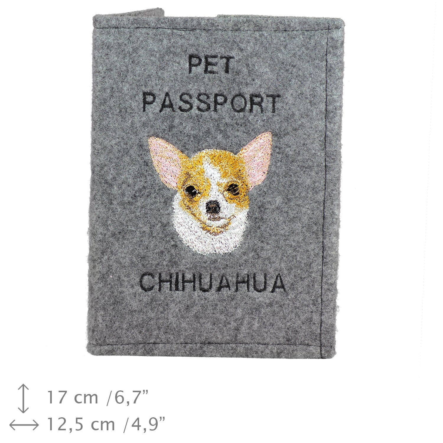 Chihuahua short-haired, Chihuahua smooth - Dog passport case, document case, gift for the traveller from the Art-Dog brand