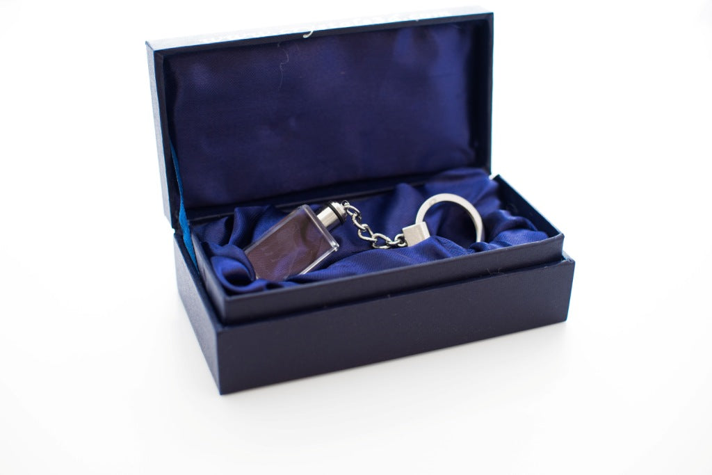 Boxer, German Boxer III - Crystal key ring with dog photo, illuminated key ring, unique gift by Art-Dog brand