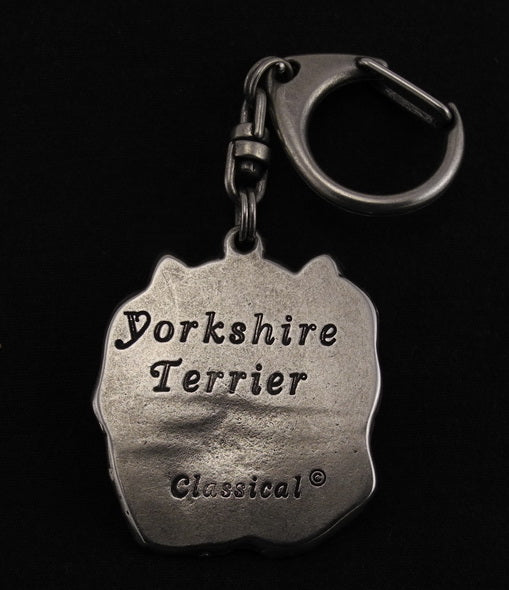 Yorkshire Terrier, Yorkie I - Silver-plated key ring with dog, handbag decoration, backpack pendant by Art-Dog brand
