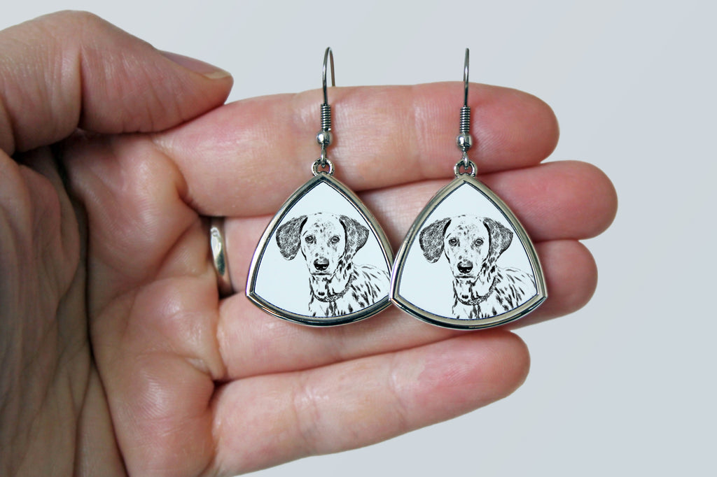 Dalmatian, Carriage Dog, Spotted Coach Dog - dog earrings, hanging earrings with a picture, personalized jewelry with Art-Dog brand print