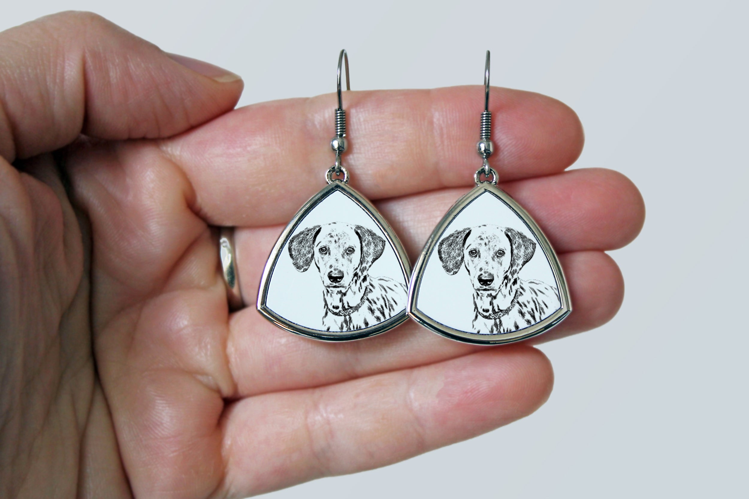 Dalmatian, Carriage Dog, Spotted Coach Dog - dog earrings, hanging earrings with a picture, personalized jewelry with Art-Dog brand print