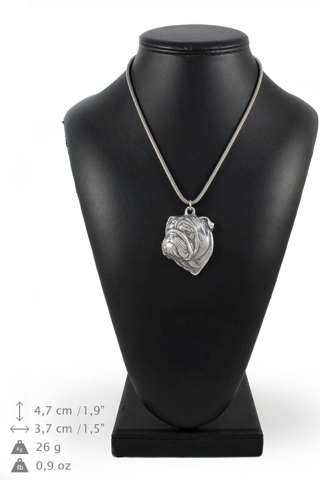Bulldog, English Bulldog, British Bulldog II - Dog necklace, unique jewellery for the dog fan, unique adder pendant by Art-Dog brand