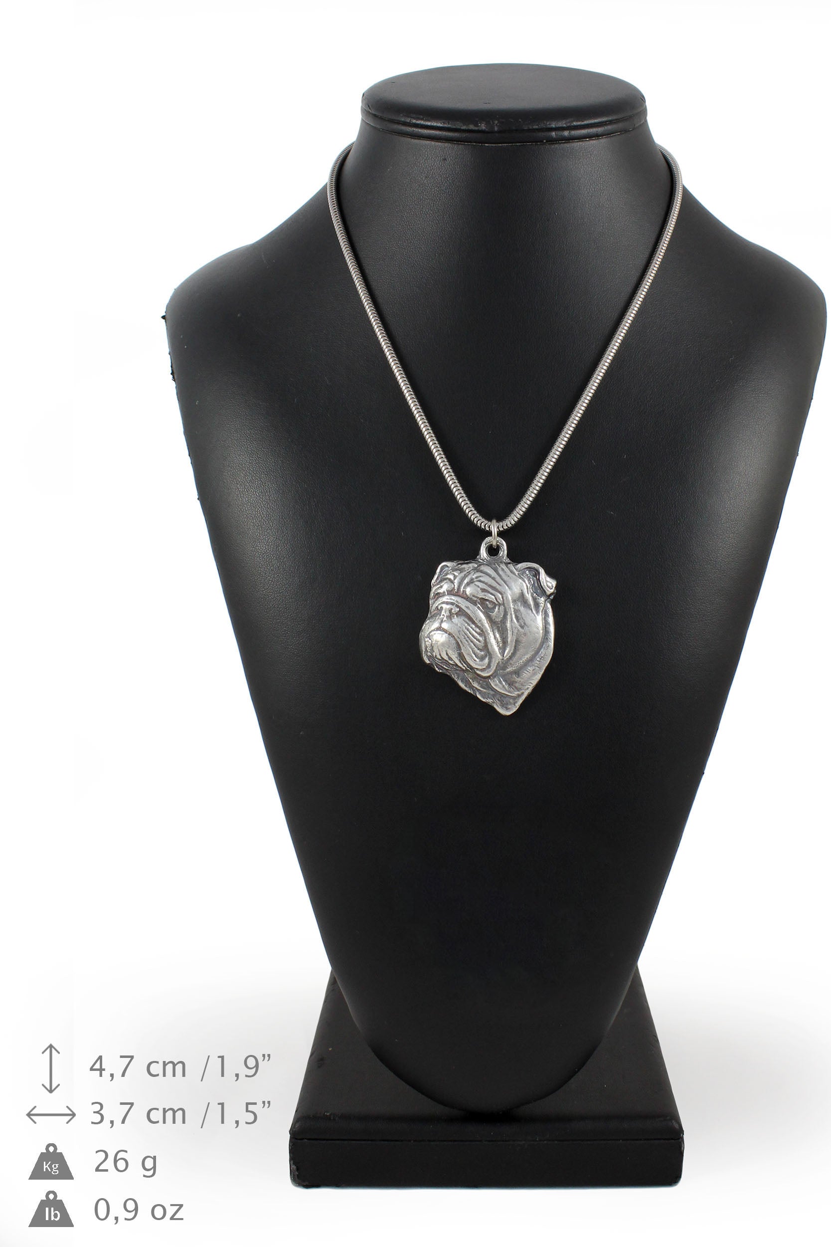 Bulldog, English Bulldog, British Bulldog II - Dog necklace, unique jewellery for the dog fan, unique adder pendant by Art-Dog brand