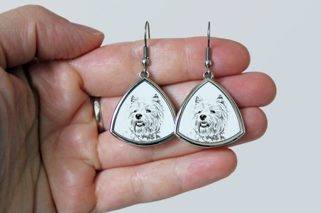 West Highland White Terrier, Westie, Westy - dog earrings, hanging earrings with a picture, personalized jewelry with Art-Dog brand print