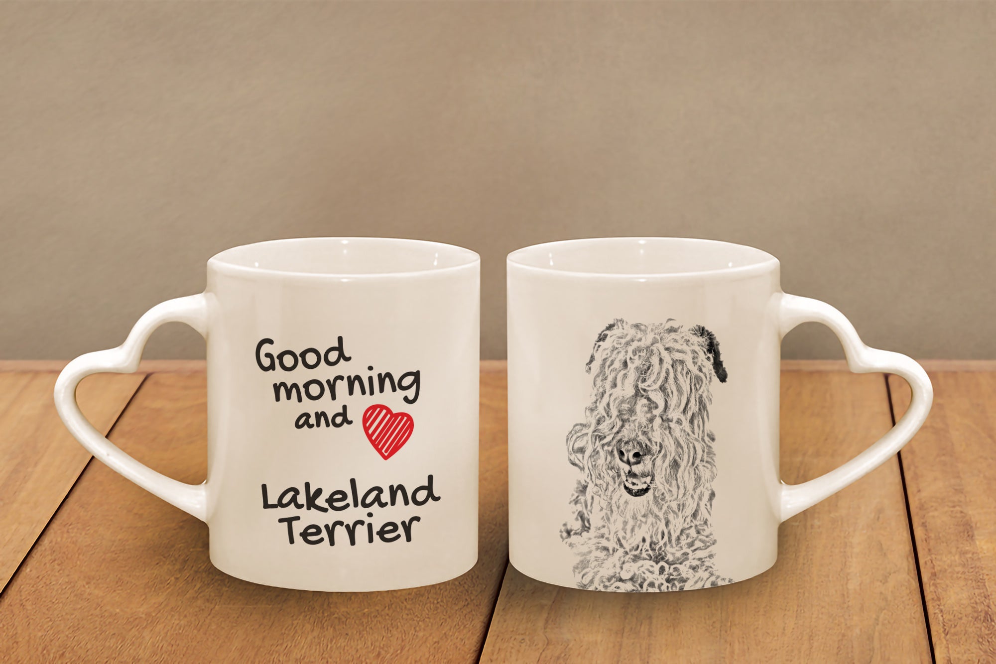 Lakeland Terrier - cup with a dog, adorable cup with a heart-shaped handle, universal gift from the Art-Dog brand