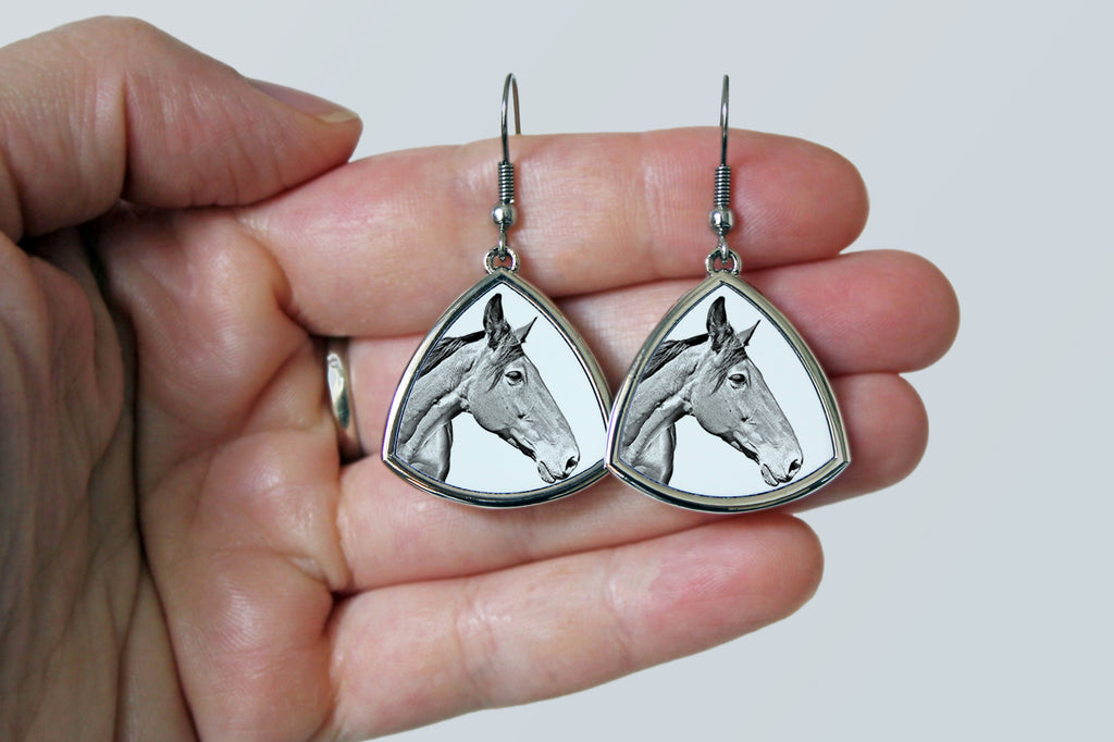 Australian Stock Horse - earrings with a horse, hanging earrings with a picture, personalized jewelry with Art-Dog brand print