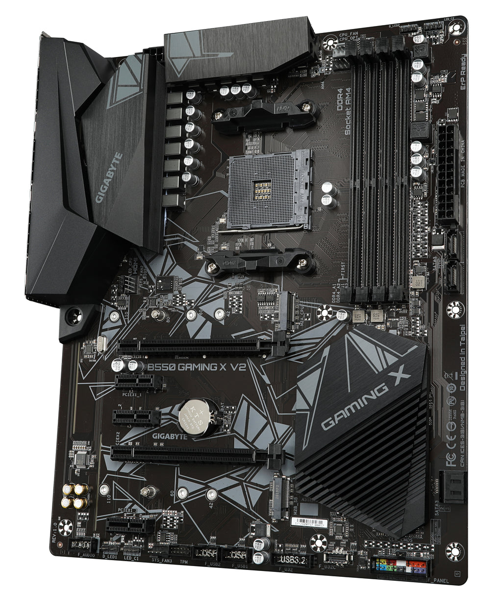 GIGABYTE B550 Gaming X V2 Carte mère - Processeurs AMD Ryzen 5000, VRM 10+3 phases, jusqu'à 4733 MHz DDR4, 1xPCIe 4.0 + 