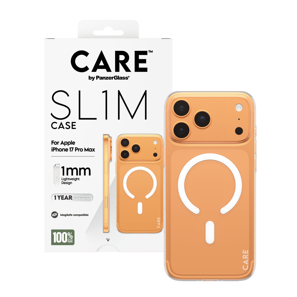 PanzerGlass CARE SL1M Coque Transparente avec MagSafe pour iPhone 17 Pro Max