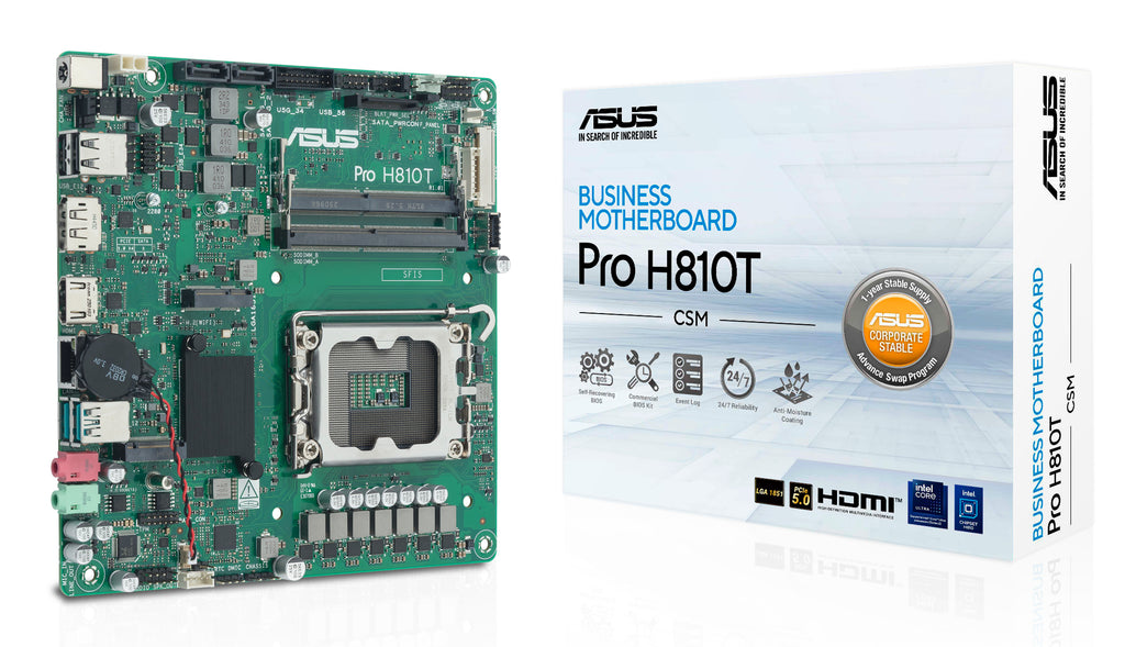 ASUS Pro H810T-CSM Carte Mère Intel H810 LGA 1851 Thin Mini ITX
