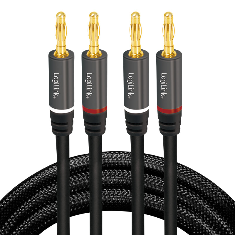 LogiLink CA1210 câble audio 3 m 2 x connecteur banane Noir - vue 2