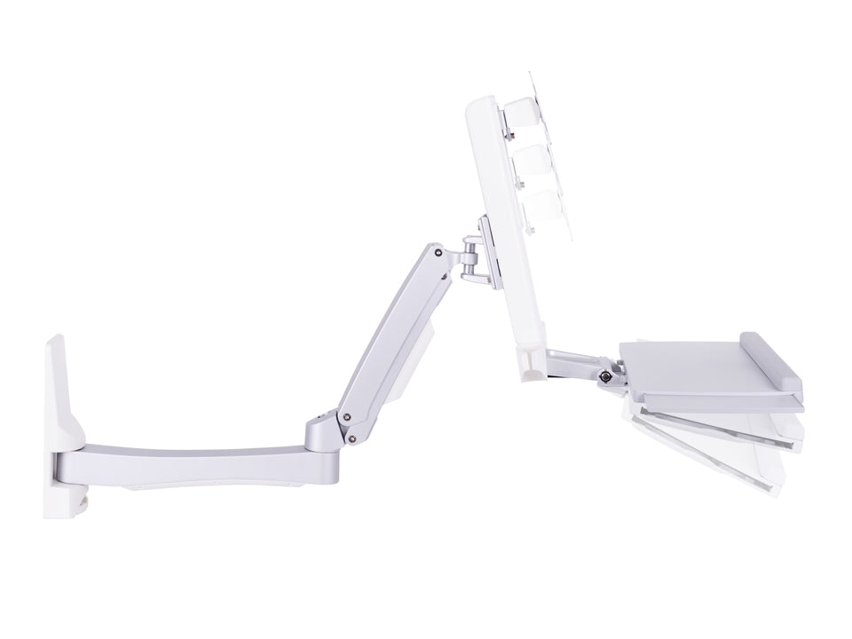 Support et Équerre de Station de Travail pour PC Tout-en-un, 15" à 27", Charge 11,5 kg, Blanc