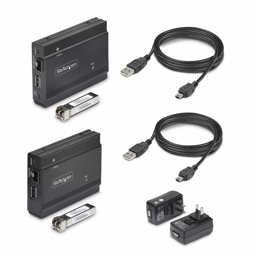 StarTech.com Extendeur KVM DisplayPort sur Fibre Optique 4K 60Hz, Kit Extension Console jusqu'à 300m Multi-Mode, Modules