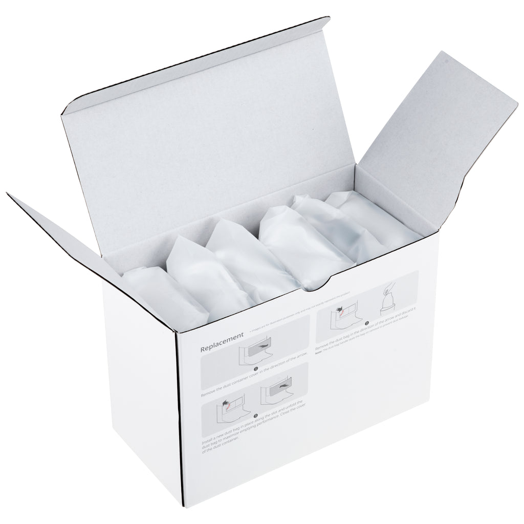Sacs à Poussière pour Aspirateur Robot Roborock RRDE-CDYCX0-QREVO-06, Gris, Lot de 6