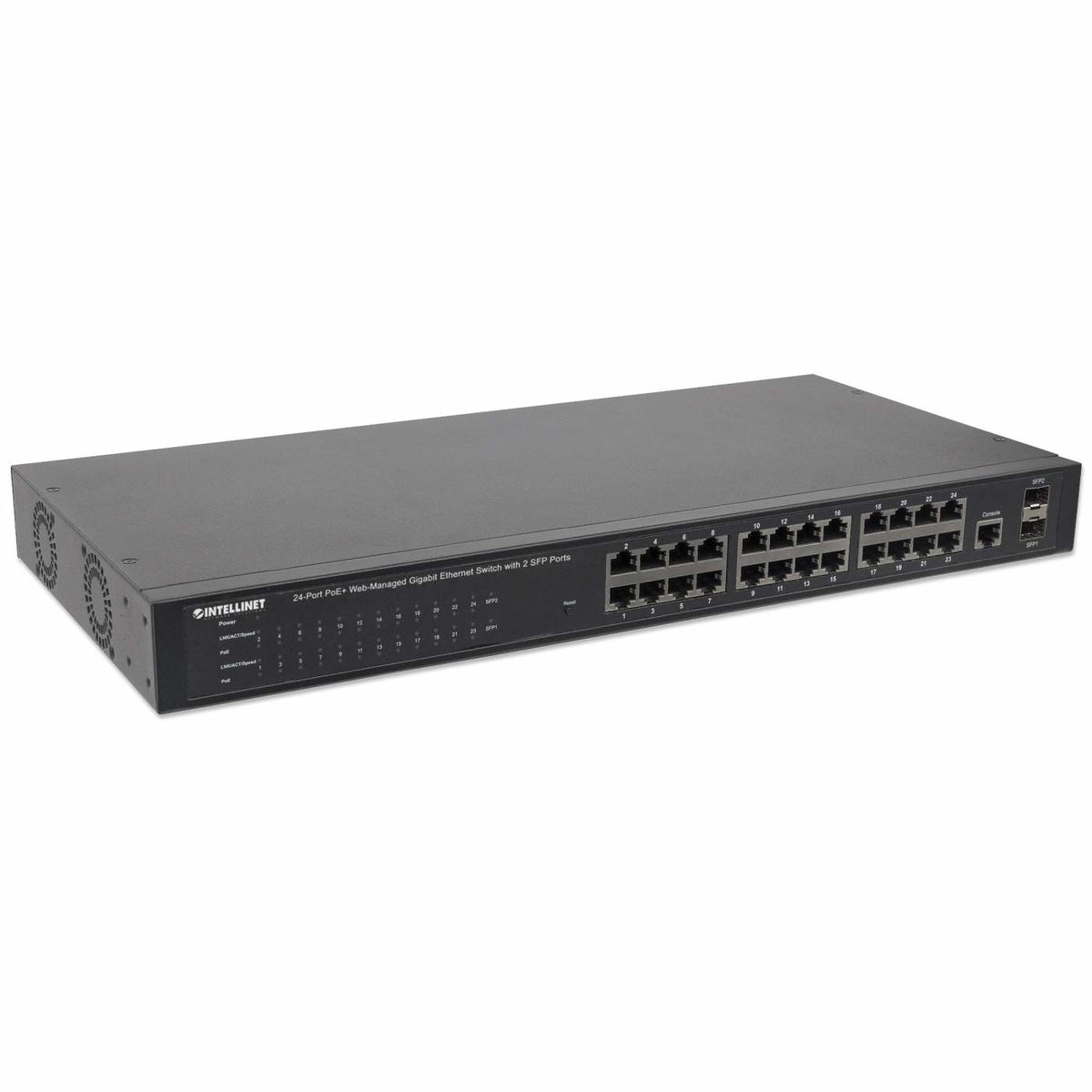 Intellinet 560559 Commutateur Réseau Géré Gigabit Ethernet PoE Noir