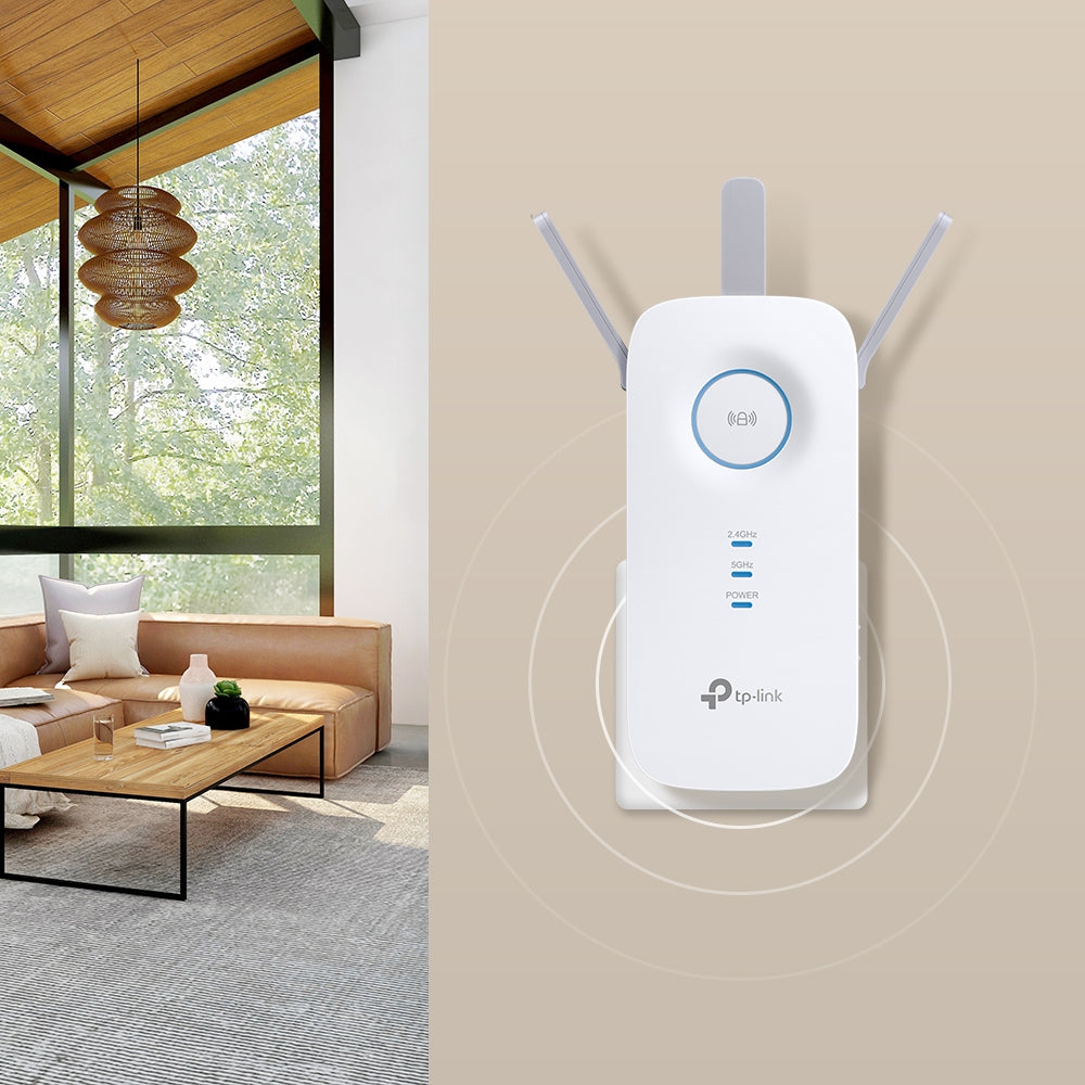 TP-Link RE550 Répéteur Wi-Fi AC1300, Émetteur et Récepteur Réseau, Blanc, 10/100/1000 Mbit/s