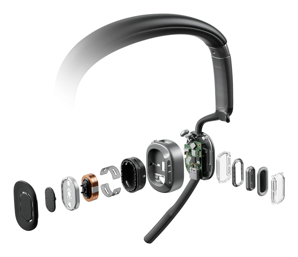 SHOKZ OpenMeet2 UC Casque Sans fil Open-ear Bureau/Centre d'appels Bluetooth Noir