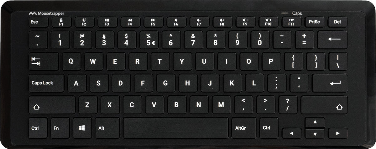 Clavier Mini Sans Fil Universel USB, RF et Bluetooth, QWERTY Anglais UK, Noir