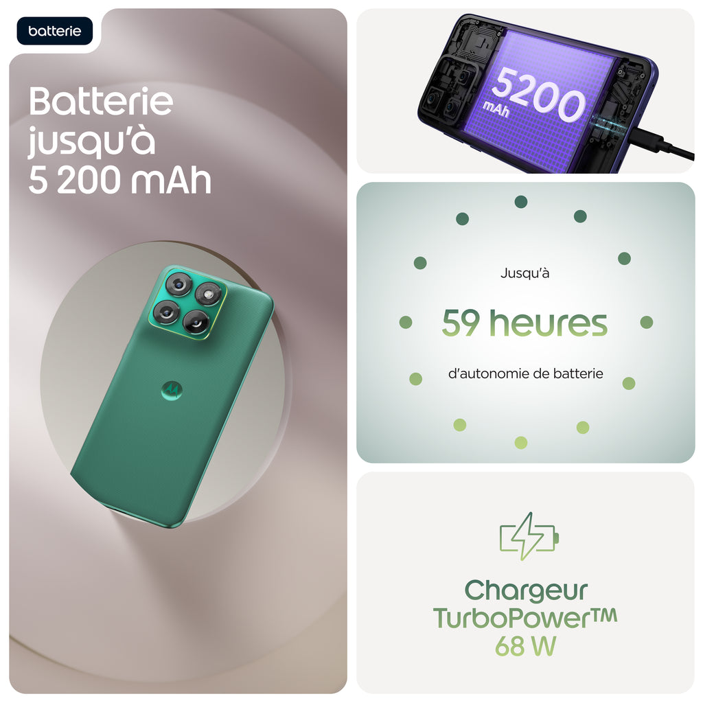 Motorola Edge 70 Fusion 6.78" 5G 256 Go 8 Go RAM 5200 mAh Android 16.0 Double SIM - Vert