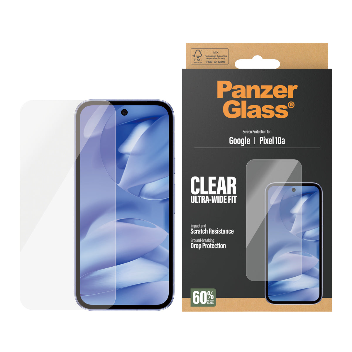 PanzerGlass ® Screen Protector Google Pixel 10a 5G | Ultra-Wide Fit Protection d'écran transparent 1 pièce(s)