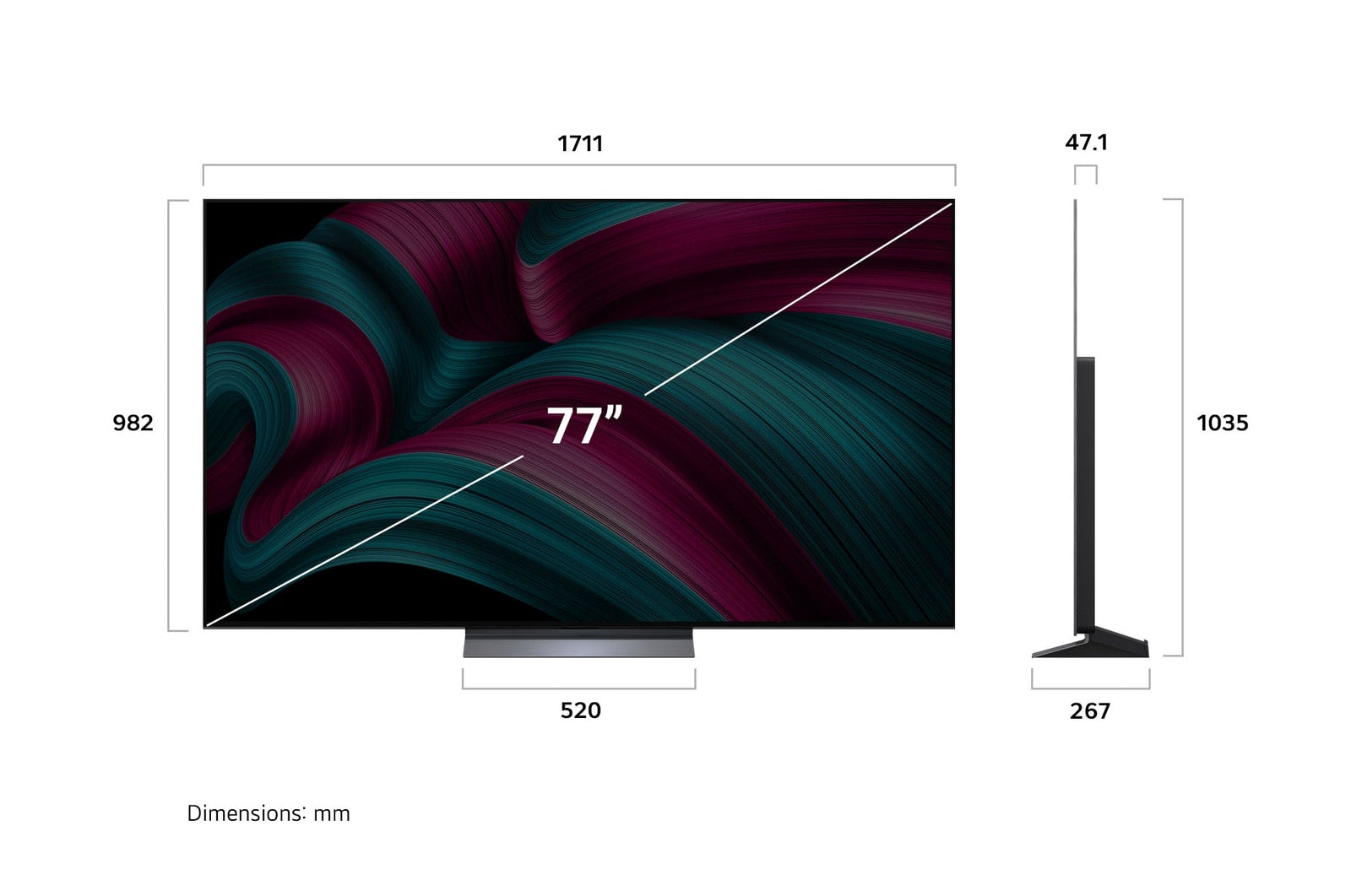 LG OLED77C58LA.AEU TV 195,6 cm (77") 4K Ultra HD Smart TV Wifi Noir