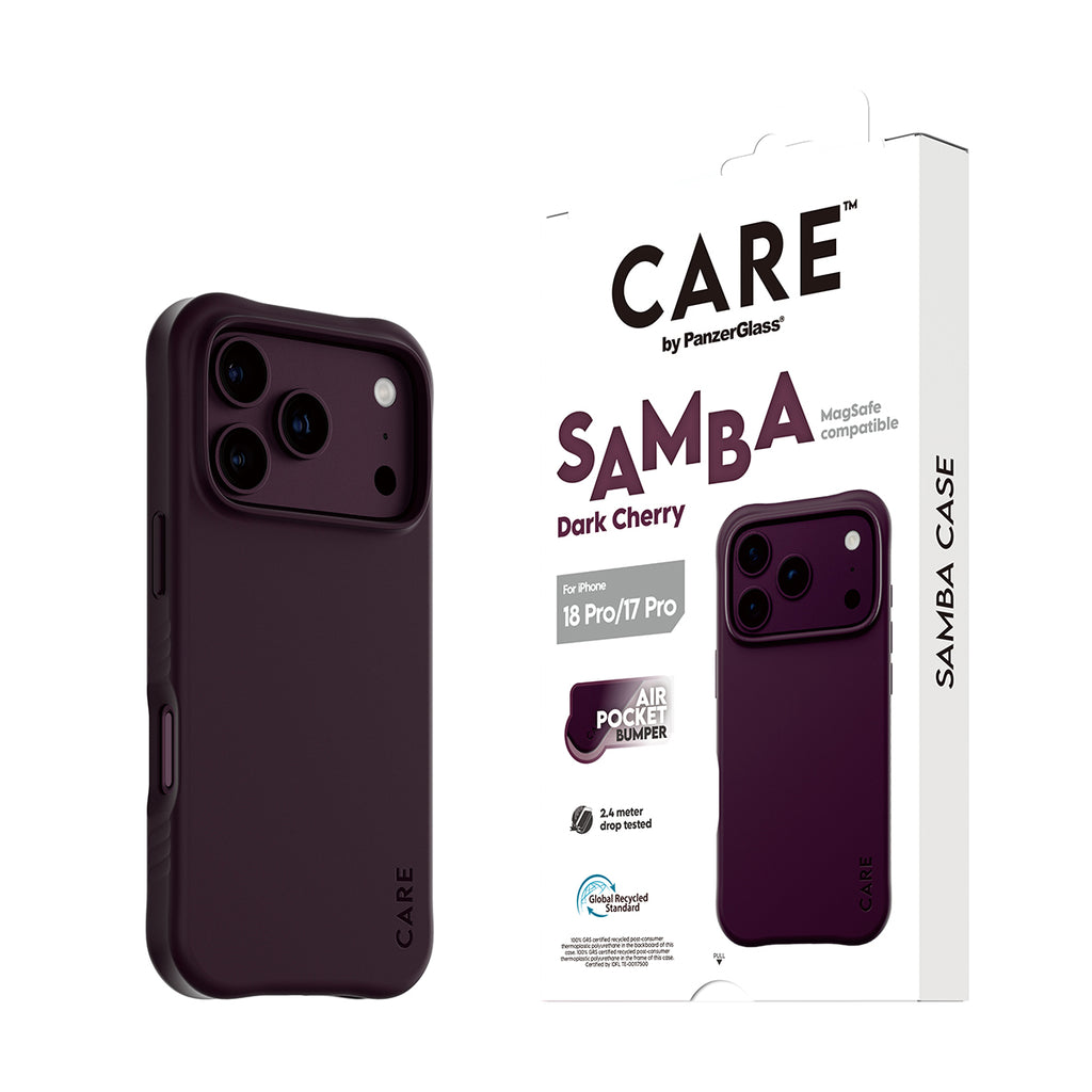 PanzerGlass CARE™ by ® Samba Case Dark Cherry w. MagSafe iPhone 2026 Pro | 17 Pro coque de protection pour téléphones po