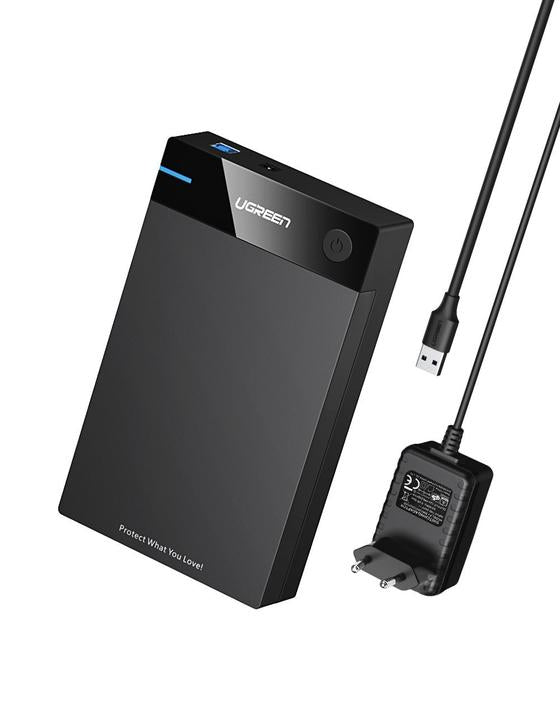 Ugreen HDD / SSD Enclosure US222, for SATA 2.5inch, USB 3.0, Black