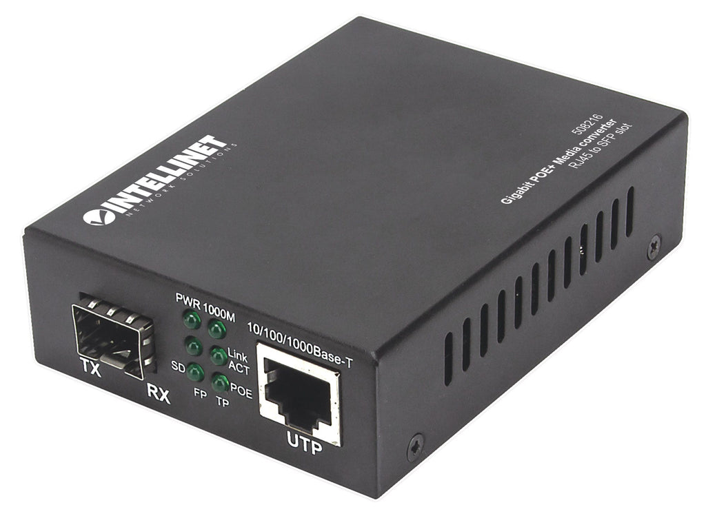 Intellinet 508216 convertisseur de support réseau 1000 Mbit/s Noir