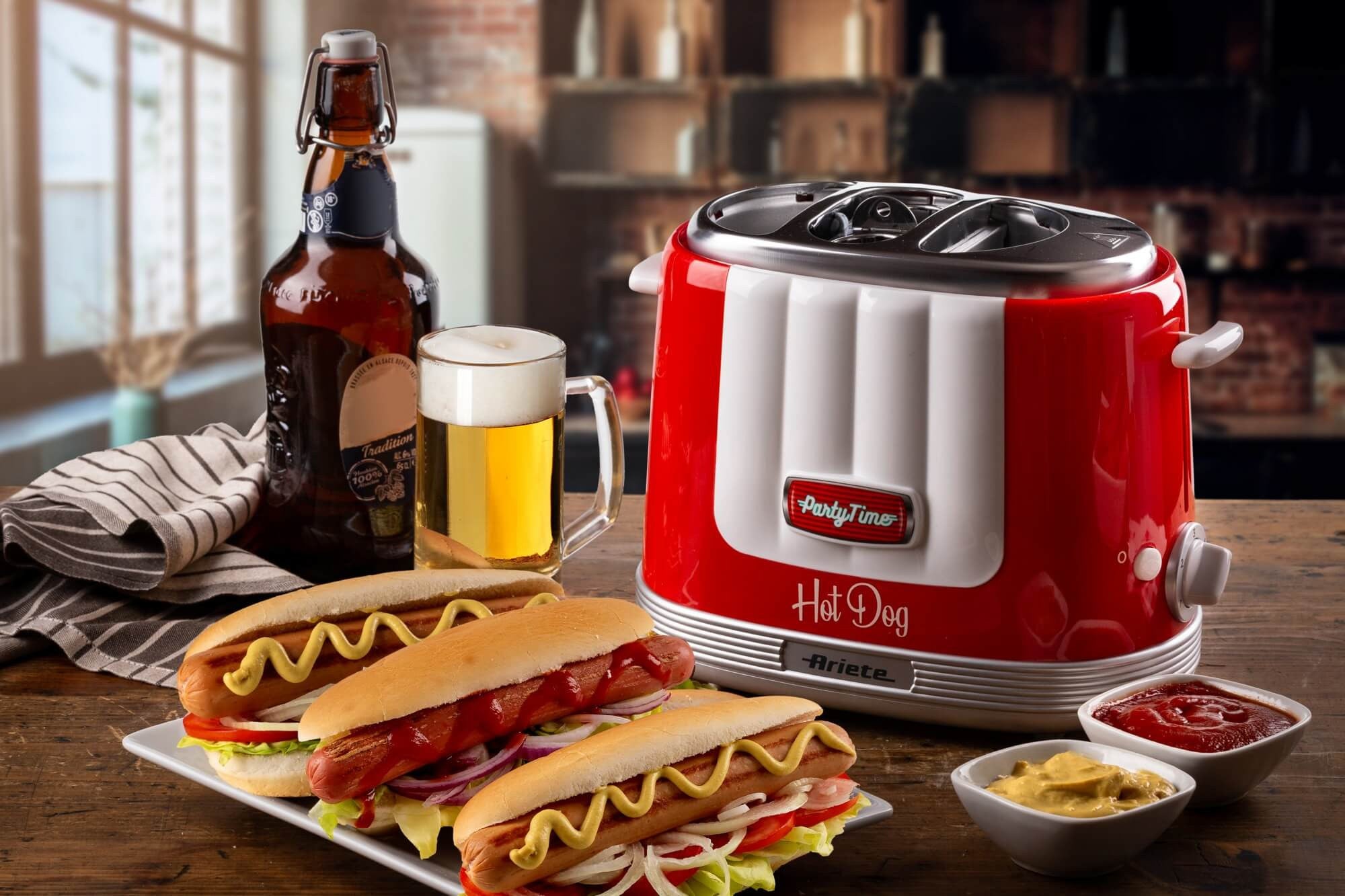 Ariete 0206/00 Gril pour hot dog 650 W Rouge