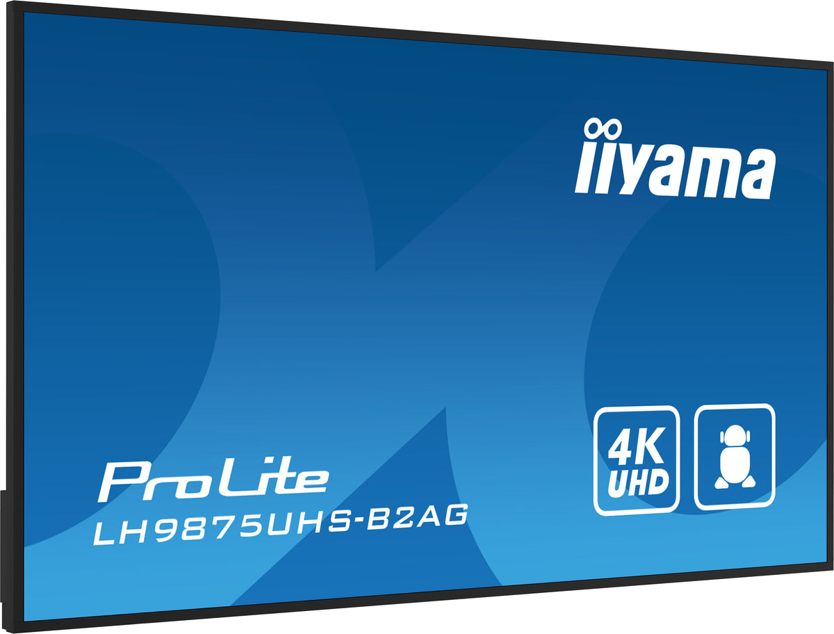 iiyama LH9875UHS-B2AG Écran d'affichage dynamique Écran plat de signalisation numérique 2,48 m (97.5") LED Wifi 500 cd/m² 4K Ultra HD Noir Intégré dans le processeur Android 11 24/7 - vue 6