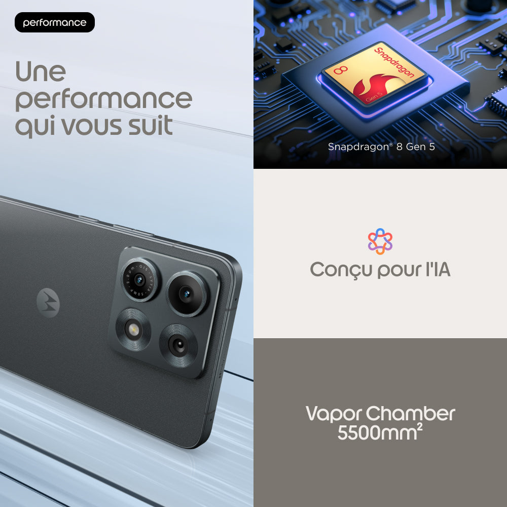 Motorola edge 70 max 17,3 cm (6.82") Double SIM Android 16.0 5G USB Type-C 8 Go 256 Go 7100 mAh Gris